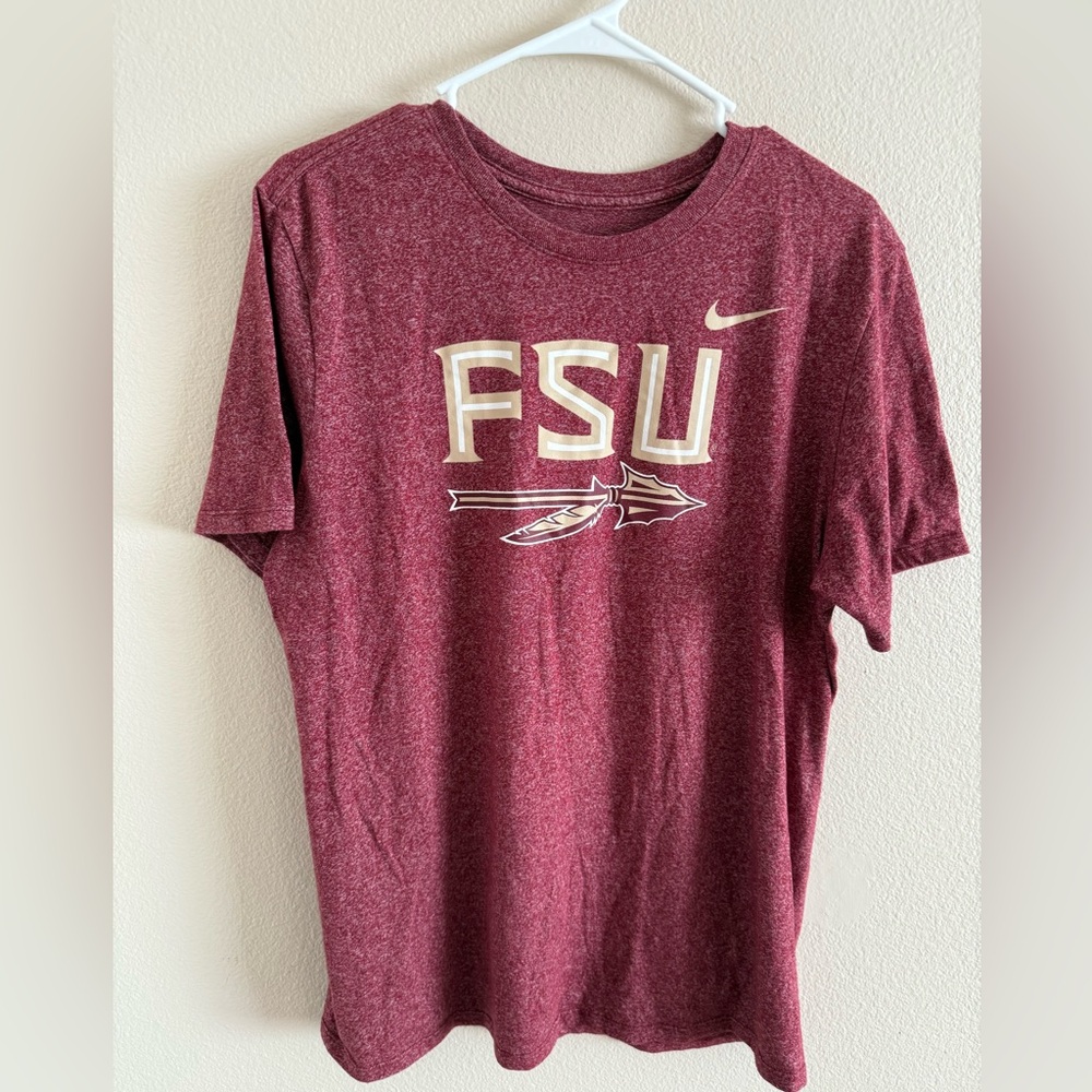 FSU Florida State‎ Nike Tee Shirt Heathered Burgundy size Large